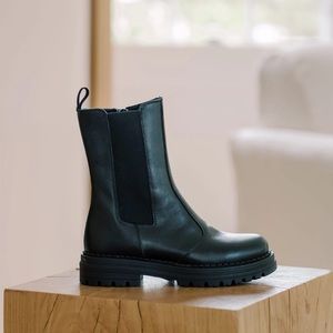 Black Leather Ankle Boots